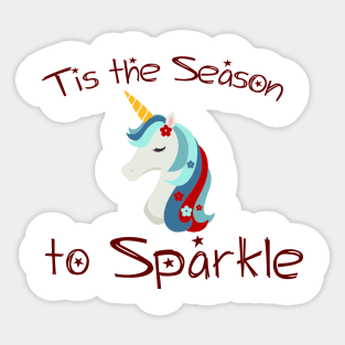 Christmas Unicorn: Tis the Season to Sparkle Sticker